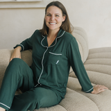Ladies Pyjamas Set Green Heritage