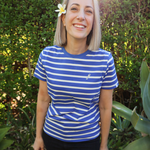 Organic Cotton Breastfeeding T-Shirt Cobalt Stripes