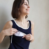 St Tropez Ribbed Breastfeeding Dress Navy