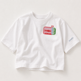 Overdimensioneret børnet-shirt – Hvid med sardiner