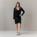 Paris Breastfeeding Velvet Dress Black