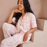 Ladies Pyjamas Set Pink Toile de Jouy