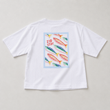Overdimensioneret børnet-shirt – Hvid med sardiner