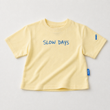 Overdimensioneret børnet-shirt, gul, Slow Days