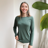 Breastfeeding T-Shirt Long Sleeve Forest Green