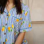 Ladies Pajamas Set Mediterranean Lemons