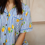 Ladies Pajamas Set Mediterranean Lemons