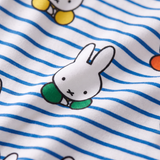 Close-up of the soft bamboo fabric of the Children's Miffy Peek-a-Boo Blue bamboo pyjama set