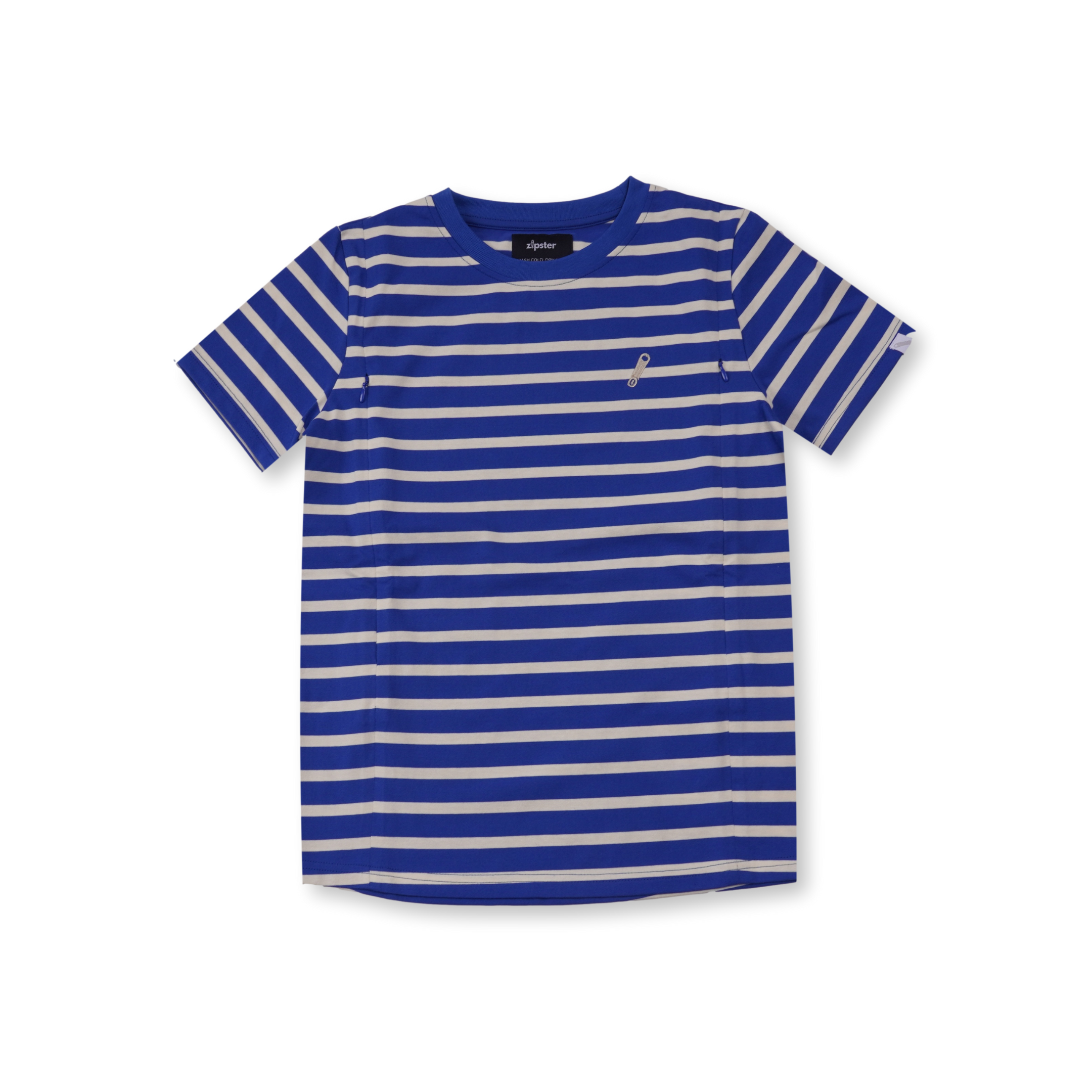 Organic Cotton Breastfeeding T-Shirt Cobalt Stripes