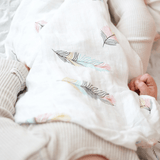 Feathers Large Muslin Blanket - Zipster
